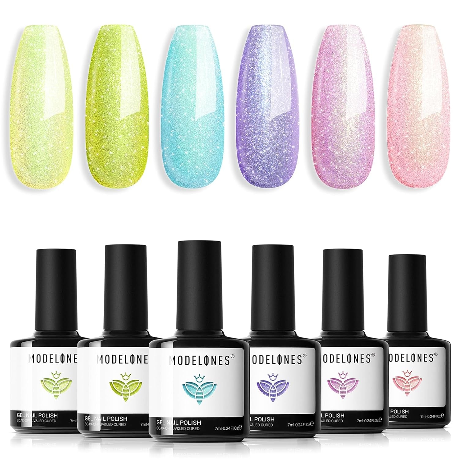 Color Changing Gel Nail Polish, 6 Colors Orange Blue Purple Pink Neon Mood Temperature Change Gel Polish Set Soak off DIY Home Nail Art Gift