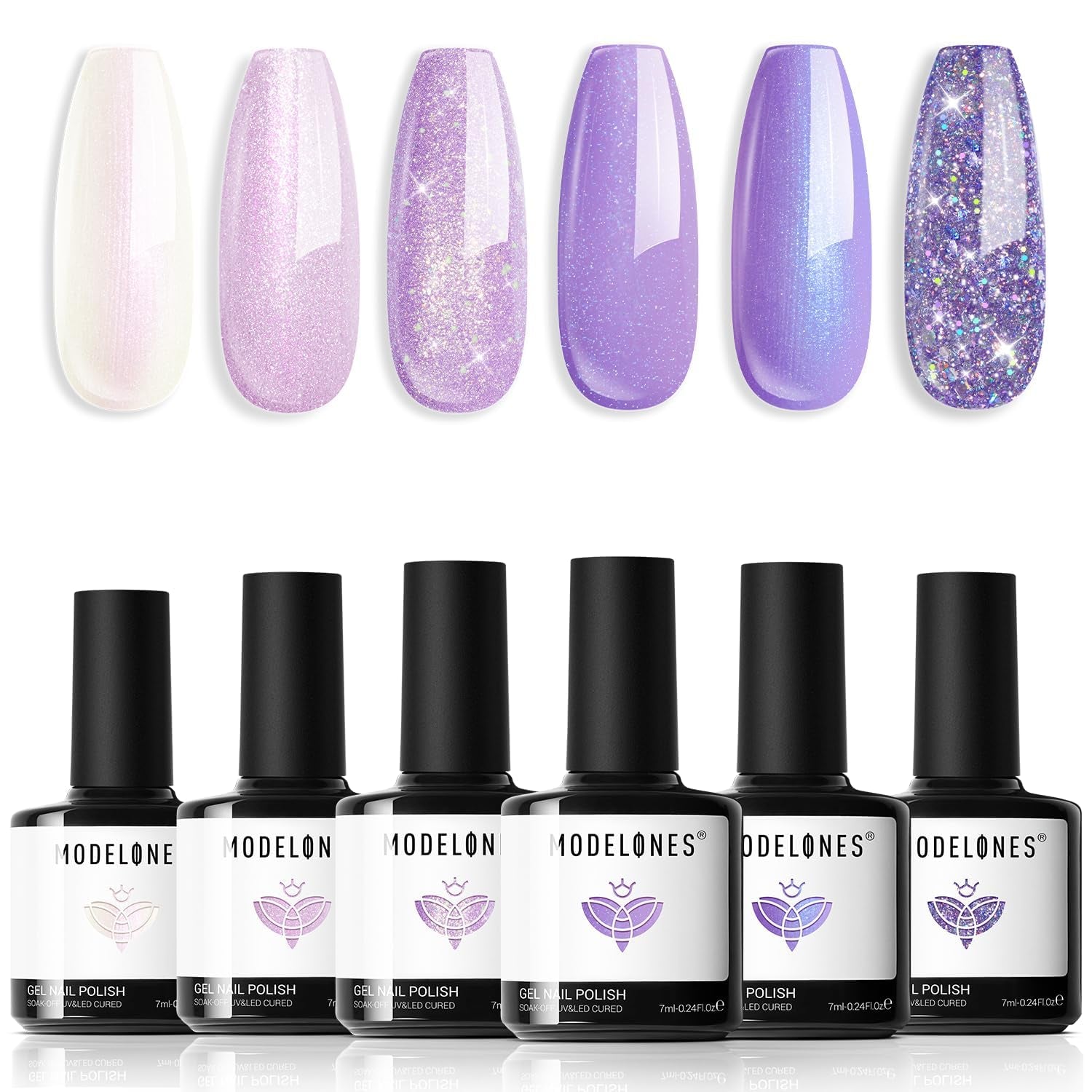 Color Changing Gel Nail Polish, 6 Colors Orange Blue Purple Pink Neon Mood Temperature Change Gel Polish Set Soak off DIY Home Nail Art Gift