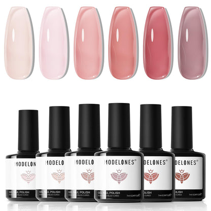 Color Changing Gel Nail Polish, 6 Colors Orange Blue Purple Pink Neon Mood Temperature Change Gel Polish Set Soak off DIY Home Nail Art Gift