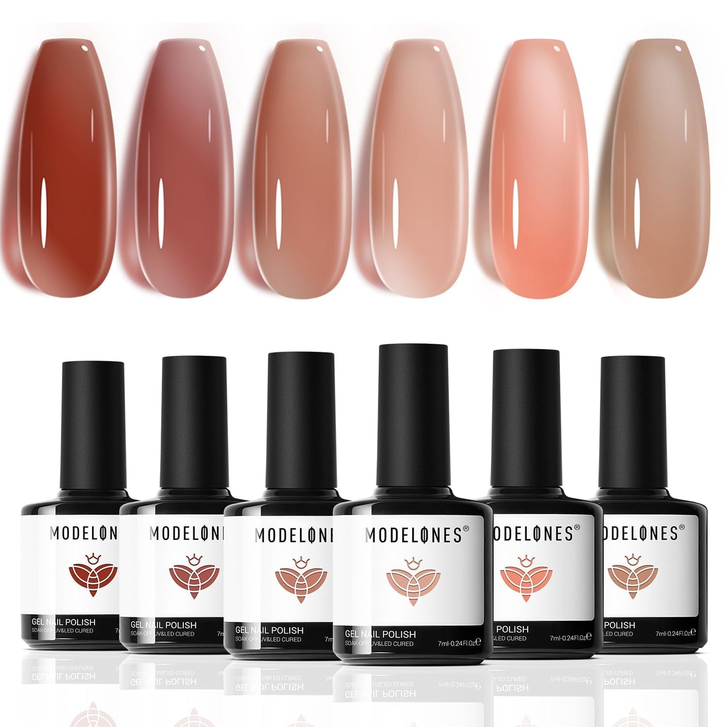Color Changing Gel Nail Polish, 6 Colors Orange Blue Purple Pink Neon Mood Temperature Change Gel Polish Set Soak off DIY Home Nail Art Gift