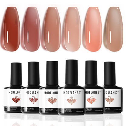 Color Changing Gel Nail Polish, 6 Colors Orange Blue Purple Pink Neon Mood Temperature Change Gel Polish Set Soak off DIY Home Nail Art Gift