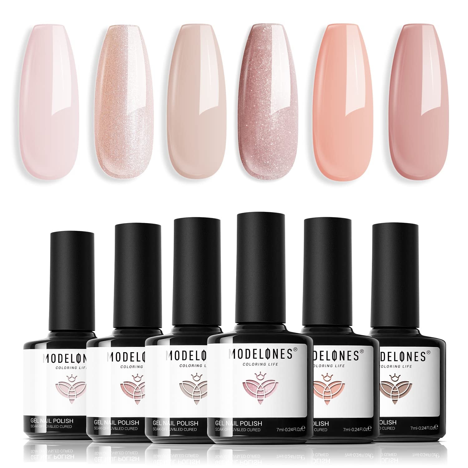 Color Changing Gel Nail Polish, 6 Colors Orange Blue Purple Pink Neon Mood Temperature Change Gel Polish Set Soak off DIY Home Nail Art Gift