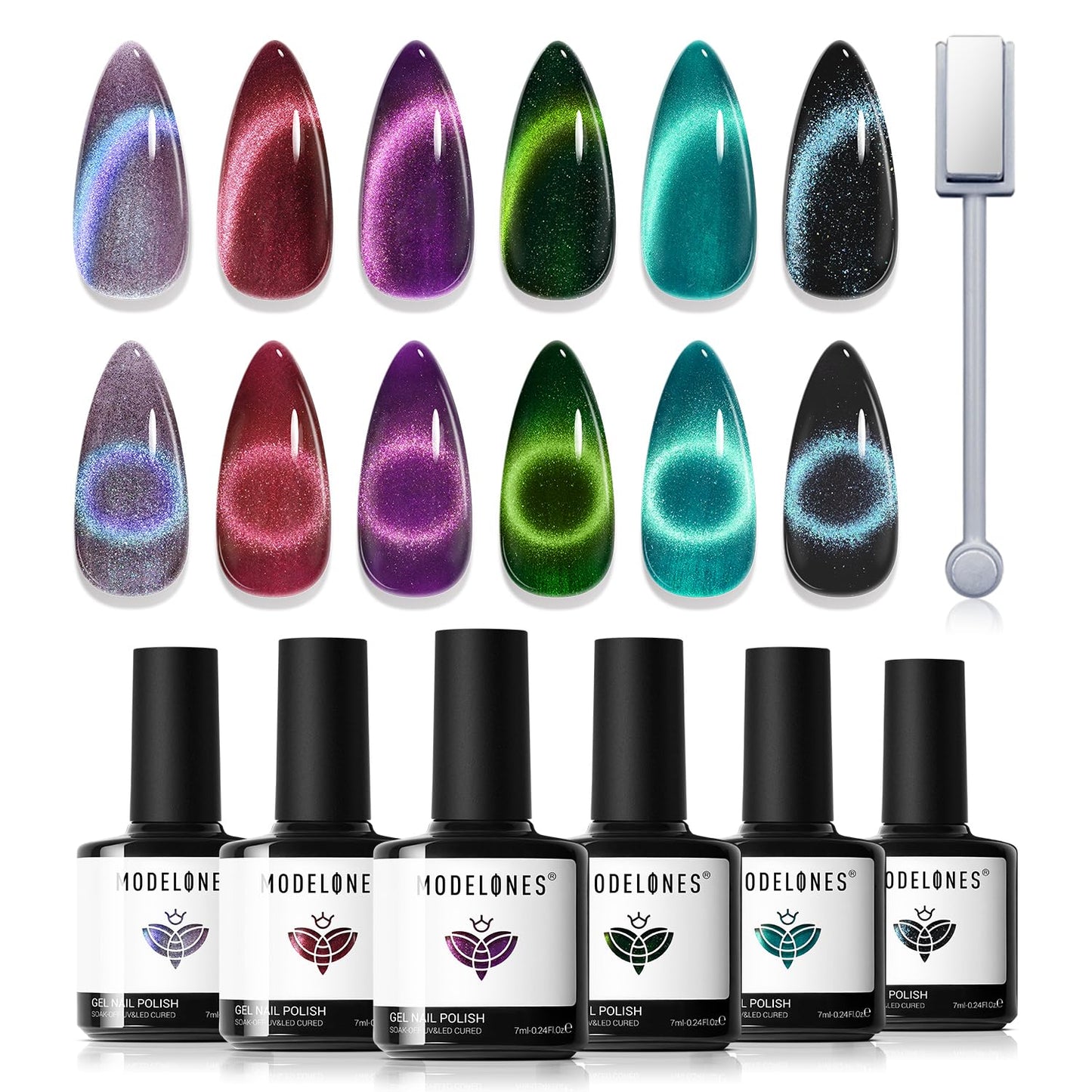 Color Changing Gel Nail Polish, 6 Colors Orange Blue Purple Pink Neon Mood Temperature Change Gel Polish Set Soak off DIY Home Nail Art Gift
