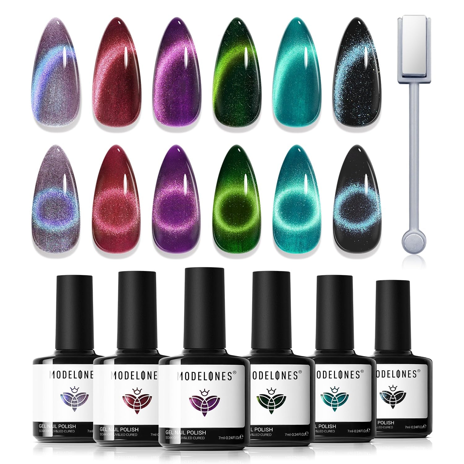 Color Changing Gel Nail Polish, 6 Colors Orange Blue Purple Pink Neon Mood Temperature Change Gel Polish Set Soak off DIY Home Nail Art Gift
