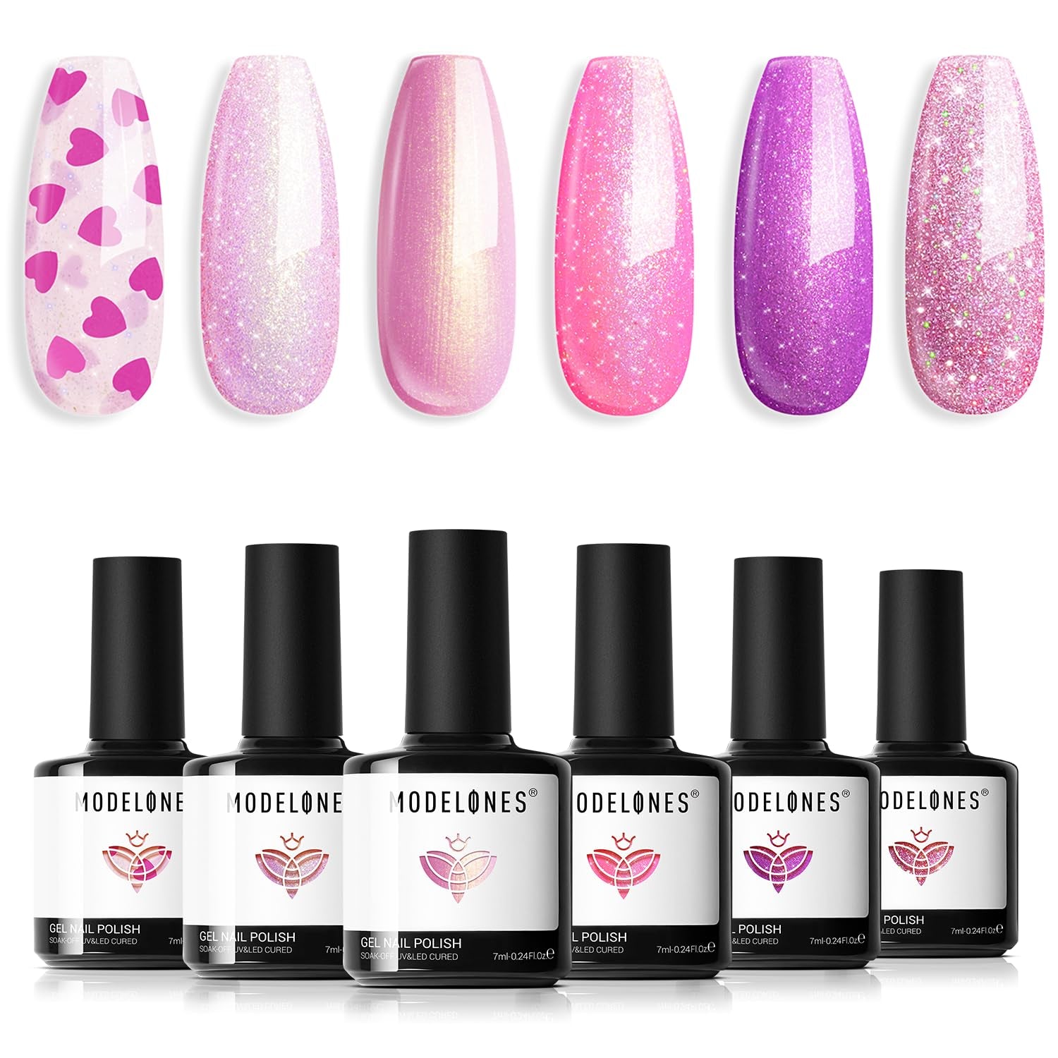 Color Changing Gel Nail Polish, 6 Colors Orange Blue Purple Pink Neon Mood Temperature Change Gel Polish Set Soak off DIY Home Nail Art Gift