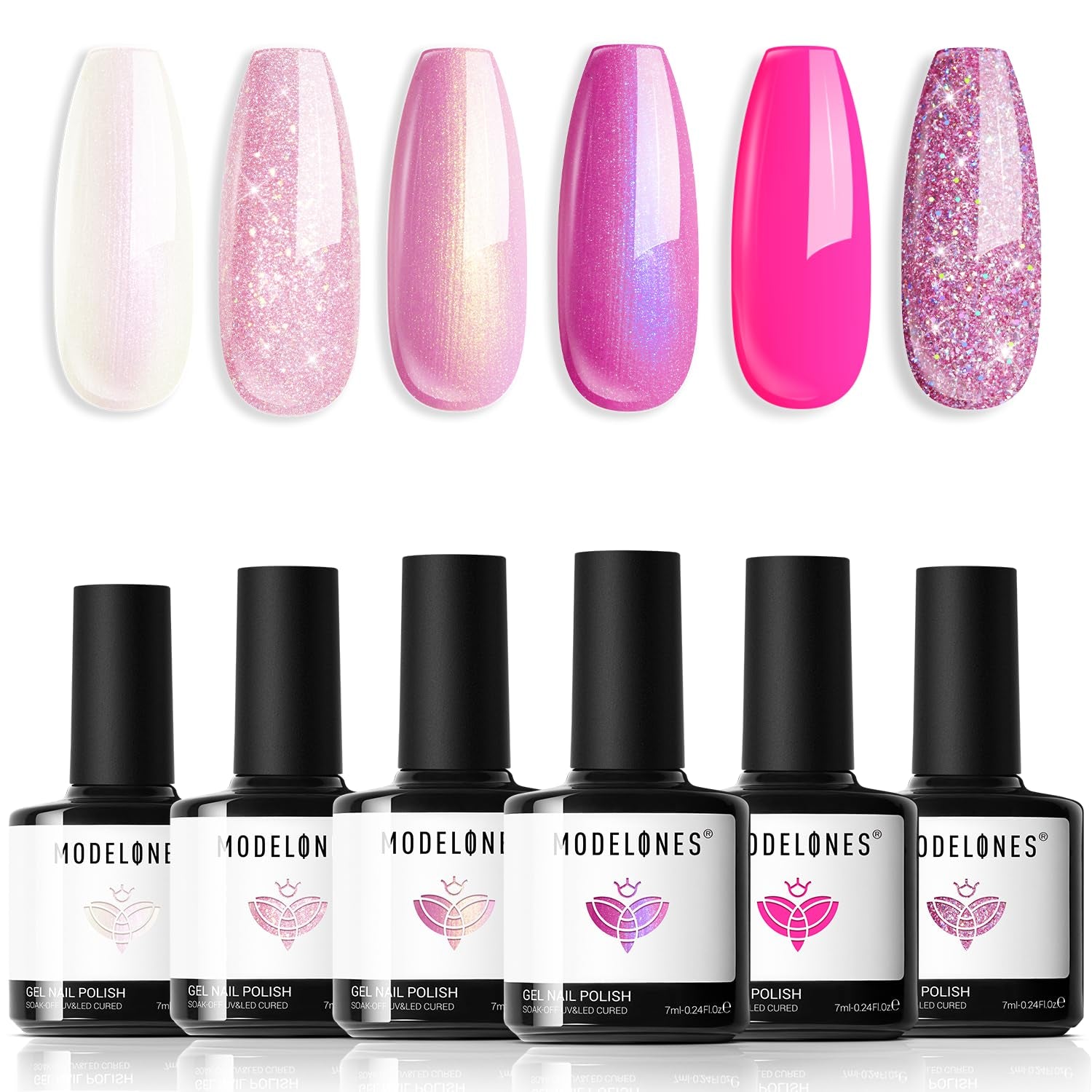 Color Changing Gel Nail Polish, 6 Colors Orange Blue Purple Pink Neon Mood Temperature Change Gel Polish Set Soak off DIY Home Nail Art Gift